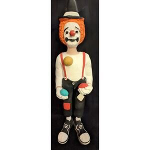 Vintage Eduardo Chalkware Juggling Clown Figurine – Hand Painted Decor